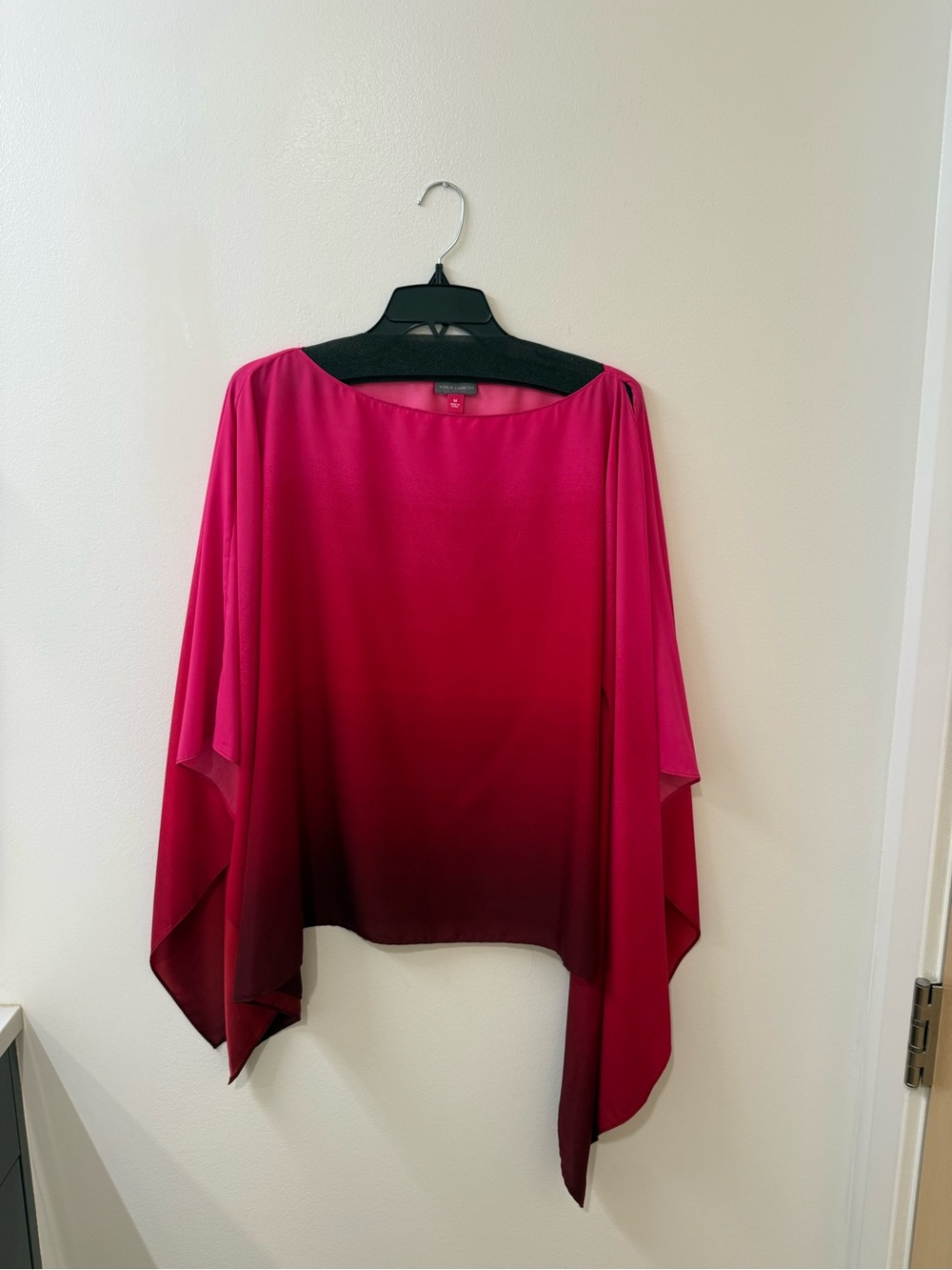 Vince Camuto Pink/Red Ombre Cape Sleeve Tunic - Size M